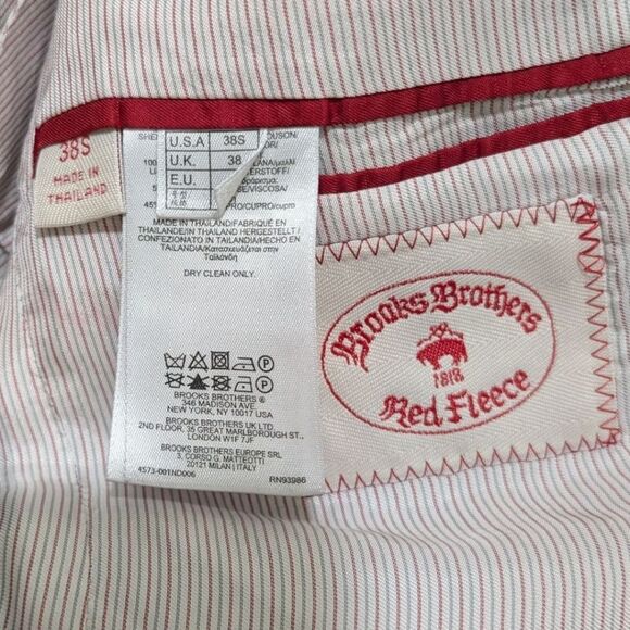 Brooks Brothers Red Fleece Marzotto Tessuto Navy Wool Blazer Jacket Men's 38S - Picture 11 of 13